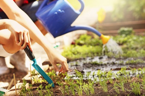 Landscaper working on a garden design in Hernehill